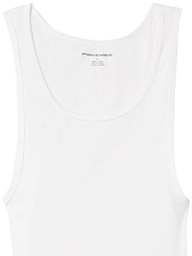 Amazon Essentials Men's Tank Vests, Pack of 6, White, M