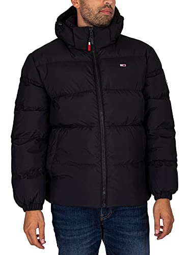 Tommy Jeans Men TJM Essential Down-Filled Jacket Winter, Black (Black), L
