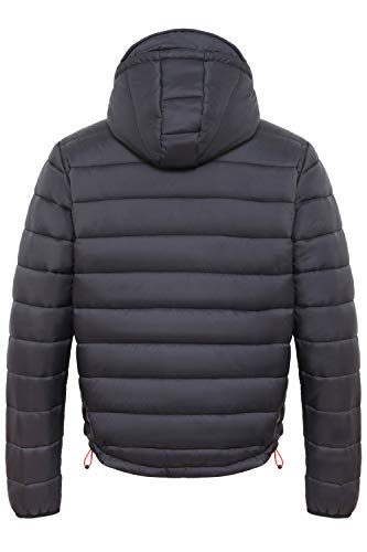 Sundried Men's, Women Quilted Black Warm Winter Coat Hooded Puffer Jacket - Padded Warm, Lightweight Winter Jacket, Water Resistant Rain Coat, Microfibre Filler - Ideal in Cold Weather (Black, Medium)