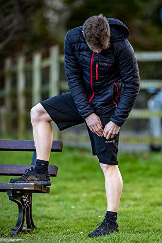 Sundried Men's, Women Quilted Black Warm Winter Coat Hooded Puffer Jacket - Padded Warm, Lightweight Winter Jacket, Water Resistant Rain Coat, Microfibre Filler - Ideal in Cold Weather (Black, Medium)