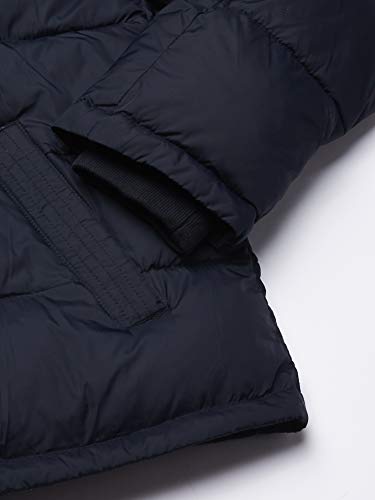Tommy Hilfiger Men's Classic Hooded Puffer Jacket Down Alternative Outerwear Coat, Midnight, L