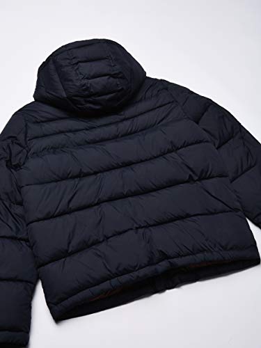 Tommy Hilfiger Men's Classic Hooded Puffer Jacket Down Alternative Outerwear Coat, Midnight, L