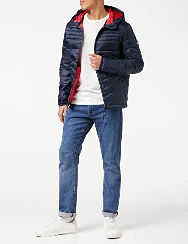 JACK & JONES Mens JJE Hero Puffer Hood Jacket - Navy Blazer - L