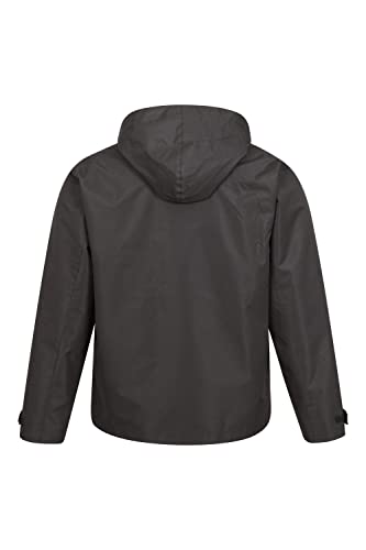Mountain Warehouse Fell Mens 3 in 1 Water Resistant Jacket - Adjustable Coat with Packaway Hood, Detachable Inner Fleece & Many Pockets - For Hiking & Outdoors Black L