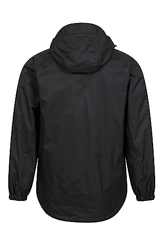 Mountain Warehouse Bracken Extreme Mens 3 in 1 Waterproof Jacket – Adjustable Mens Coat, Warm Rain Jacket, Headphone Compatible Outerwear – for Camping, Walking Black M