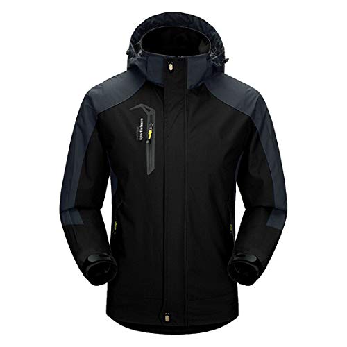 Naudamp Men's Outdoor Waterproof Jacket Lightweight Softshell Rain Coat Climbing Hiking Clothes Mountain Multi-Pockets Windbreaker