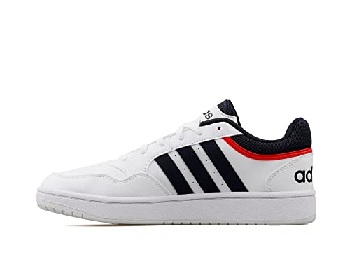 adidas Men's Hoops 3.0 Trainers, Ftwr White Legend Ink Vivid Red, 10 UK