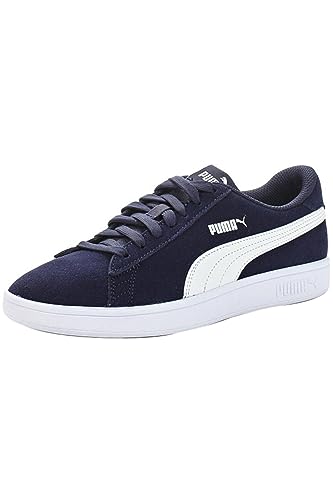 PUMA Unisex Smash V2 Low-Top Trainers, PUMA Black-PUMA White-PUMA Silver, 13 UK
