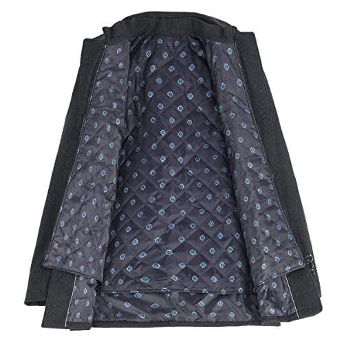 YOUTHUP Men's Winter Wool Coat with Removable Gilet Slim Fit Casual Trench Coats, 1953 Grey, L