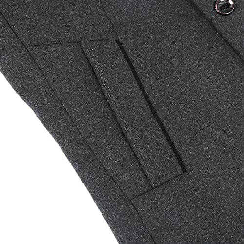 YOUTHUP Men's Winter Wool Coat with Removable Gilet Slim Fit Casual Trench Coats, 1953 Grey, L