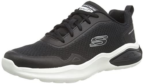 Skechers Men's 232562 BKW Trainers, Black Synthetic/Meshwhite Trim, 11 UK