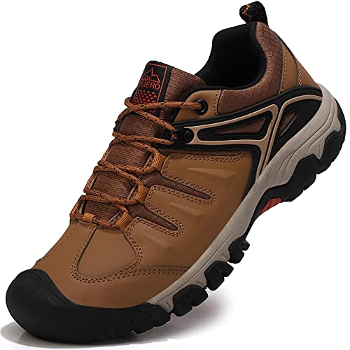 ASTERO Trainers Men's Travel Hiking Shoes Brown 9.5