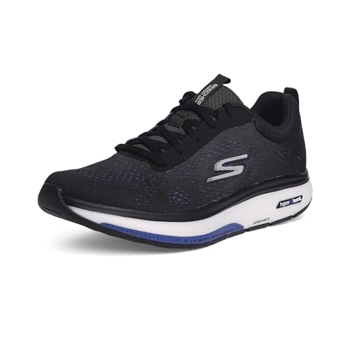 Skechers Men's 216244 BKBL Trainers, Black and Blue Textile/Synthetic, 7 UK