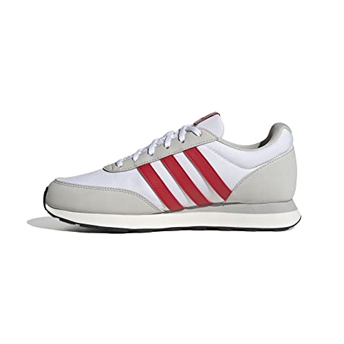 adidas Men's 60s 3.0 Running Shoes, FTWR White/Better Scarlet/Grey one, 9 UK