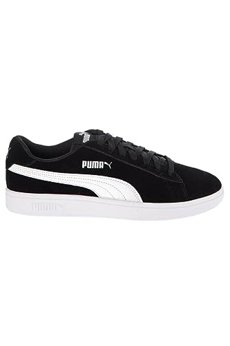 PUMA Unisex Smash V2 Low-Top Trainers, PUMA Black-PUMA White-PUMA Silver, 13 UK