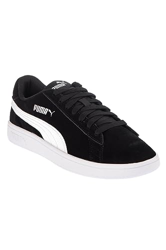 PUMA Unisex Smash V2 Low-Top Trainers, PUMA Black-PUMA White-PUMA Silver, 13 UK