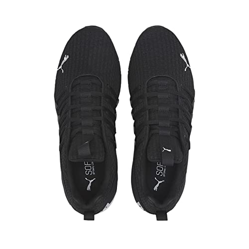 PUMA Men's Axelion Block Running Shoes, Black Black White 01, 10 UK