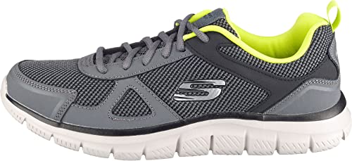 Skechers Men's TRACK BUCOLO Trainers, Charcoal/Lime, 8.5 UK 42.5 EU
