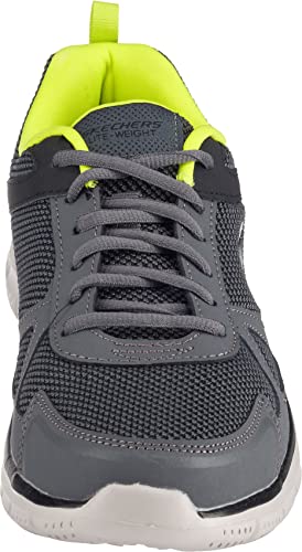 Skechers Men's TRACK BUCOLO Trainers, Charcoal/Lime, 8.5 UK 42.5 EU