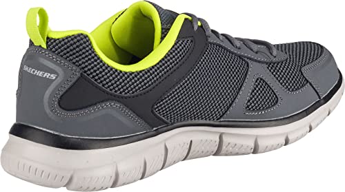 Skechers Men's TRACK BUCOLO Trainers, Charcoal/Lime, 8.5 UK 42.5 EU