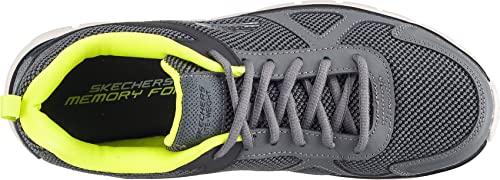 Skechers Men's TRACK BUCOLO Trainers, Charcoal/Lime, 8.5 UK 42.5 EU