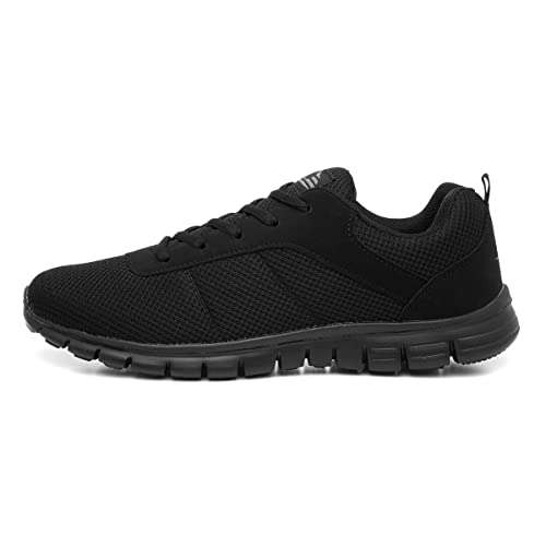 Mens Black Lace Up Trainer - Size 8 UK - Black