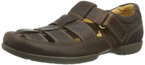 Clarks Men's Recline Open Sandals - Brown Braun/Mahogany Leather, 8 UK