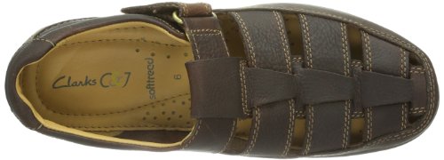 Clarks Men's Recline Open Sandals - Brown Braun/Mahogany Leather, 8 UK