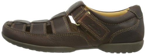 Clarks Men's Recline Open Sandals - Brown Braun/Mahogany Leather, 8 UK