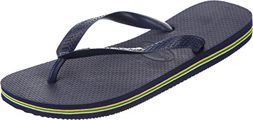 Havaianas, Unisex Adults, Brasil Logo, Flip Flop, Navy Blue, 8.5/9 UK