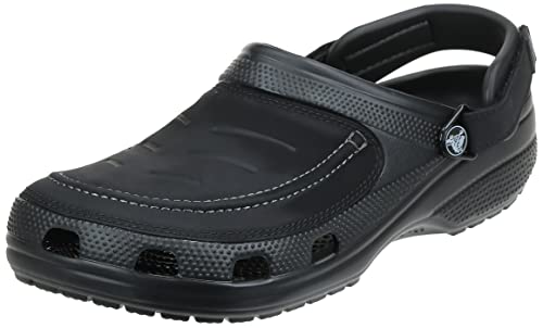 Crocs Classic Yukon Vista II Clogs, Men's Clogs, Faux-Leather Uppers and Adjustable Heel Straps, in Black, Size 13 UK