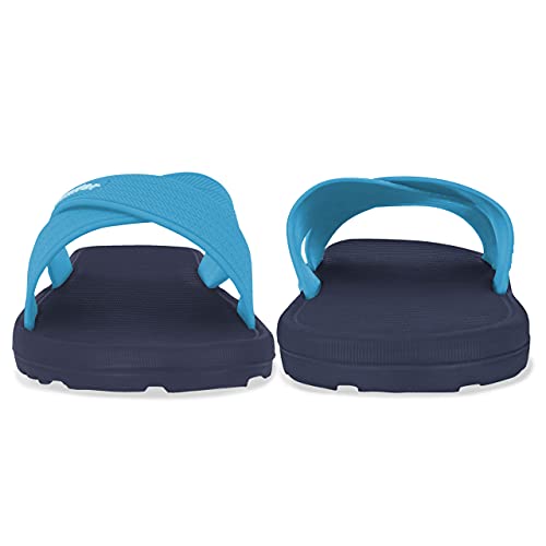 Kilter Men's Axis Lightweight Cross Strap Slip-On Summer Slide Sandal - Navy & Sky Blue - 8 UK