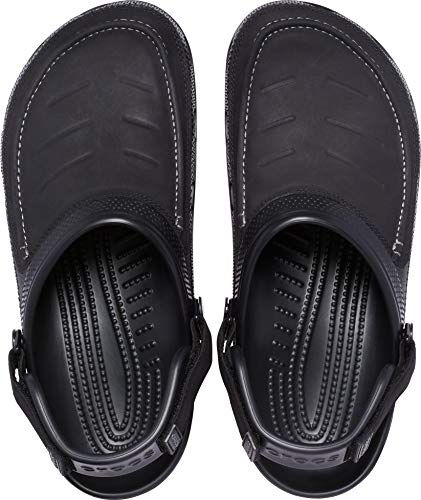 Crocs Classic Yukon Vista II Clogs, Men's Clogs, Faux-Leather Uppers and Adjustable Heel Straps, in Black, Size 13 UK
