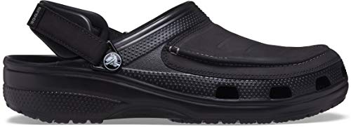 Crocs Classic Yukon Vista II Clogs, Men's Clogs, Faux-Leather Uppers and Adjustable Heel Straps, in Black, Size 13 UK