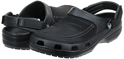 Crocs Classic Yukon Vista II Clogs, Men's Clogs, Faux-Leather Uppers and Adjustable Heel Straps, in Black, Size 13 UK