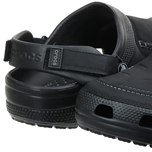 Crocs Classic Yukon Vista II Clogs, Men's Clogs, Faux-Leather Uppers and Adjustable Heel Straps, in Black, Size 13 UK