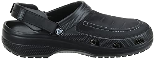 Crocs Classic Yukon Vista II Clogs, Men's Clogs, Faux-Leather Uppers and Adjustable Heel Straps, in Black, Size 13 UK