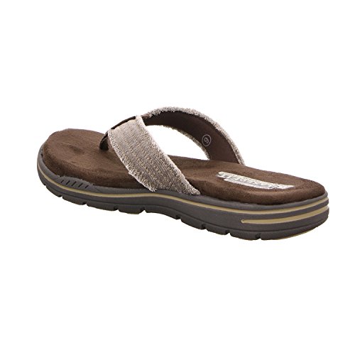 Skechers Men's Evented Arven Open Toe Sandals, Chocolate Canvas, 9 UK