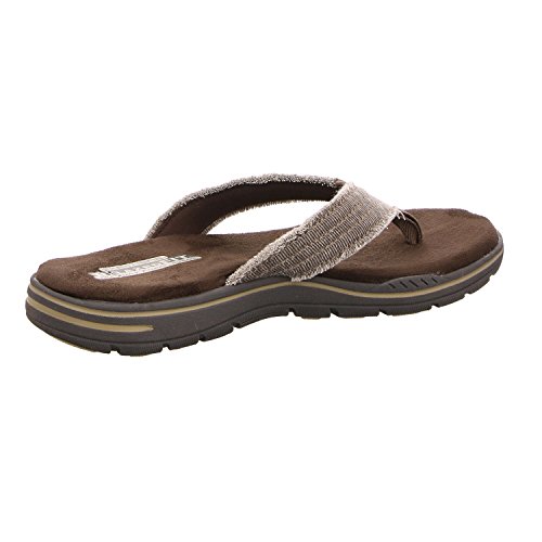 Skechers Men's Evented Arven Open Toe Sandals, Chocolate Canvas, 9 UK