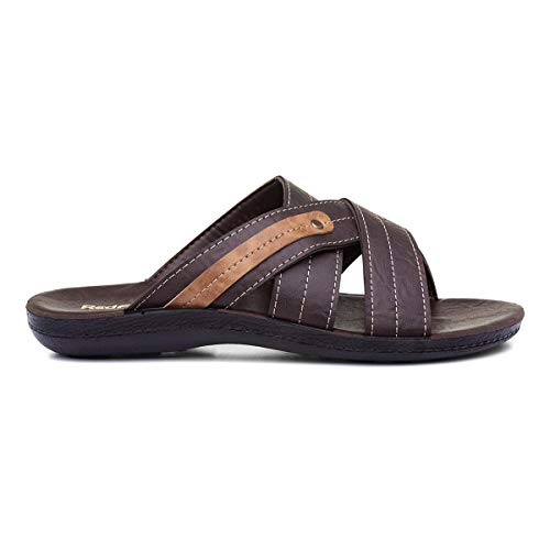Red Fish Edgar Mens Dark Brown Mule Sandal - Size 9 UK - Brown