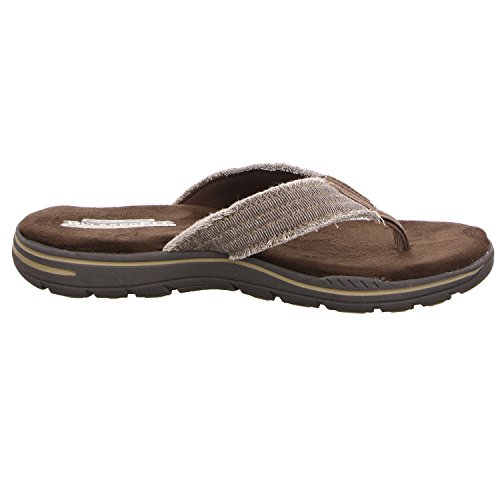Skechers Men's Evented Arven Open Toe Sandals, Chocolate Canvas, 9 UK