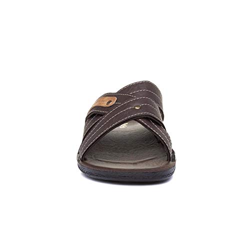 Red Fish Edgar Mens Dark Brown Mule Sandal - Size 9 UK - Brown