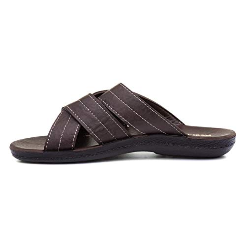 Red Fish Edgar Mens Dark Brown Mule Sandal - Size 9 UK - Brown