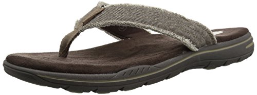 Skechers Men's Evented Arven Open Toe Sandals, Chocolate Canvas, 9 UK