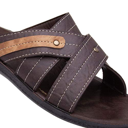Red Fish Edgar Mens Dark Brown Mule Sandal - Size 9 UK - Brown