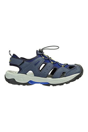 Mountain Warehouse Rift Drainage Mens Shandal - Rubber Toe Bumpers Sandals, Neoprene Lined Shoes, Strap Fastener - Best for Spring Summer, Walking, Holidays, Outdoors Blue 10 UK
