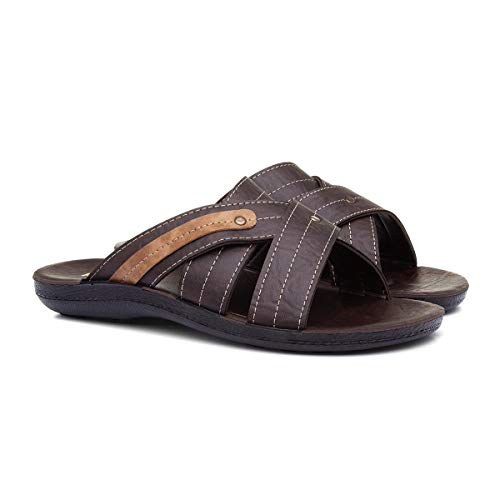 Red Fish Edgar Mens Dark Brown Mule Sandal - Size 9 UK - Brown
