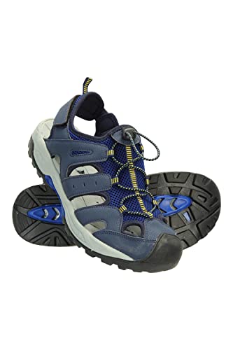 Mountain Warehouse Rift Drainage Mens Shandal - Rubber Toe Bumpers Sandals, Neoprene Lined Shoes, Strap Fastener - Best for Spring Summer, Walking, Holidays, Outdoors Blue 10 UK