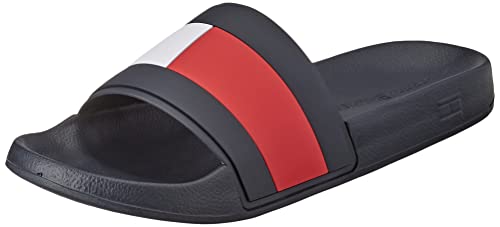 Tommy Hilfiger Men Rubber TH Flag Pool Slide Sandals, Blue (Desert Sky), 43 EU