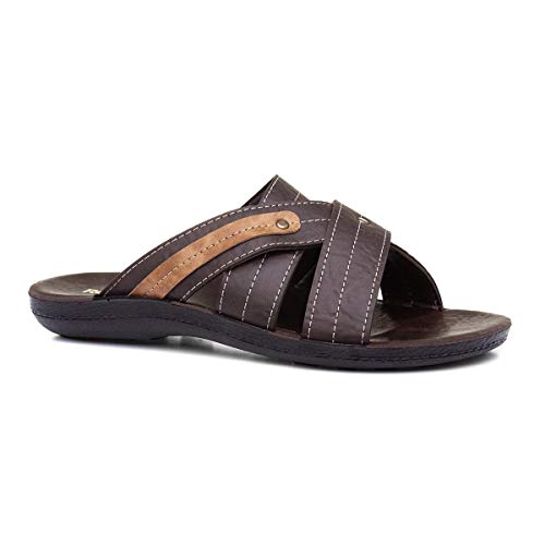Red Fish Edgar Mens Dark Brown Mule Sandal - Size 9 UK - Brown